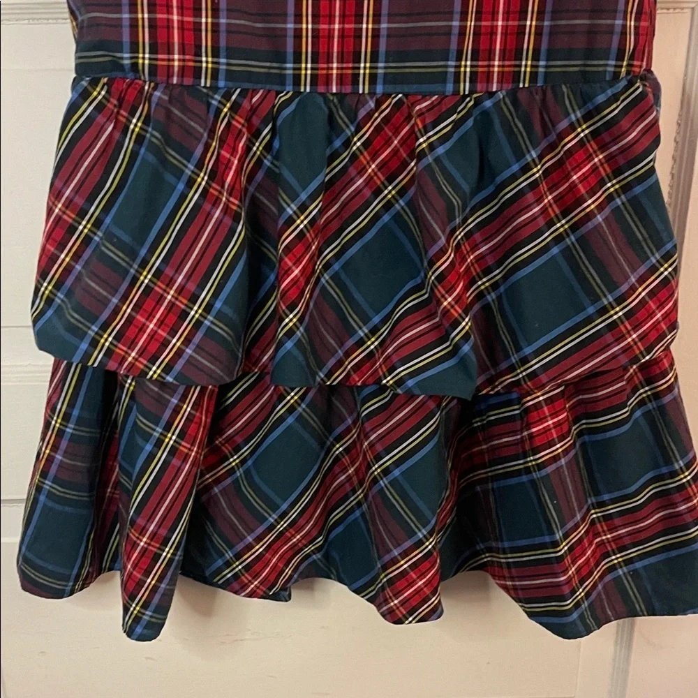 J. Crew Crewcuts Girls' Green Tartan Tiered Dress Sz 10 EXCELLENT Condition